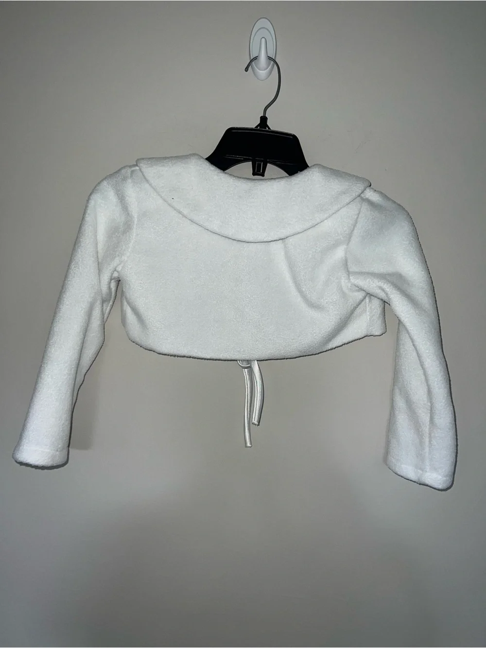 White Cropped Bolero Jacket with Satin Lining cover up wedding Kid's Dream 7/8